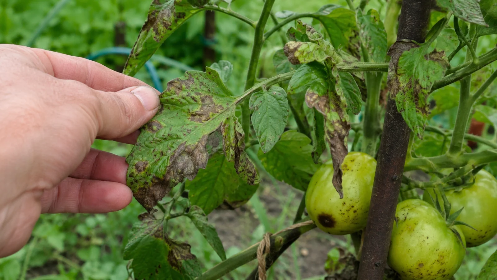 Zaraza ziemniaczana na pomidorach – brunatne plamy na liściach i owocach