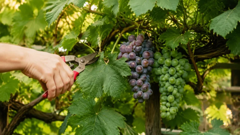 Winogrona nie dojrzewają pod liśćmi zasłaniającymi grona